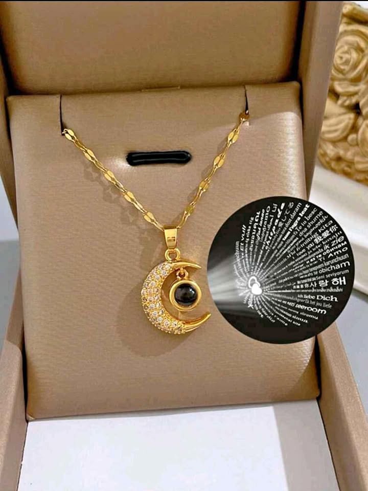 Collar Luna Poyecta Te Amo 100 Idiomas